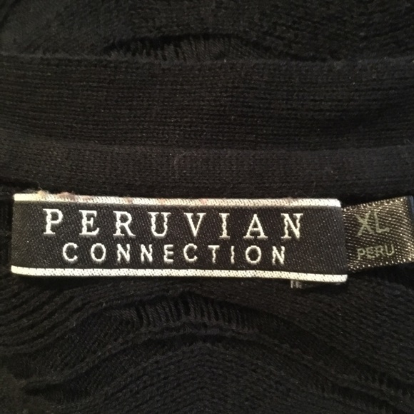 Peruvian Connection Black Knit Batwing Sweater XL - Picture 5 of 6